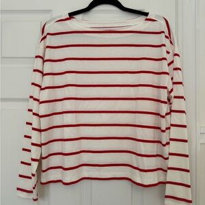 Striped Red and White Women's Top